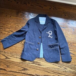 Rocco Barocco Kids Navy Blazer with Embroidered Logo